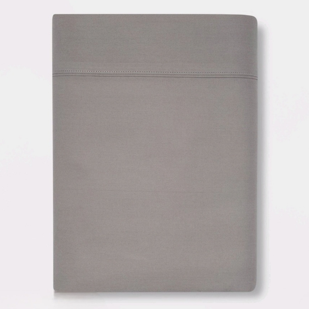 Threshold Twin 300 Thread Count Ultra Soft Flat Sheet Gray